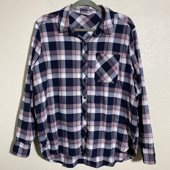 Orvis Tops - Orvis Womens Shirt Size XL Black Pink Plaid Button Front
